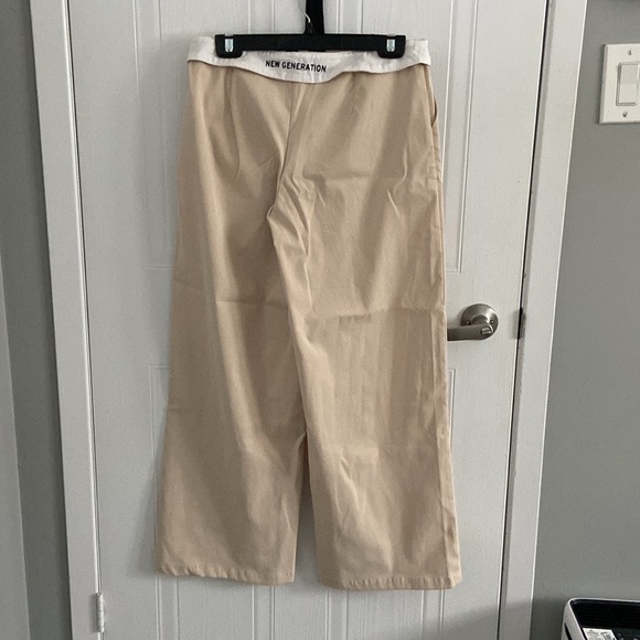 🩻BEIGE WIDE LEG LOW WAIST PANTS - Picture 3 of 3